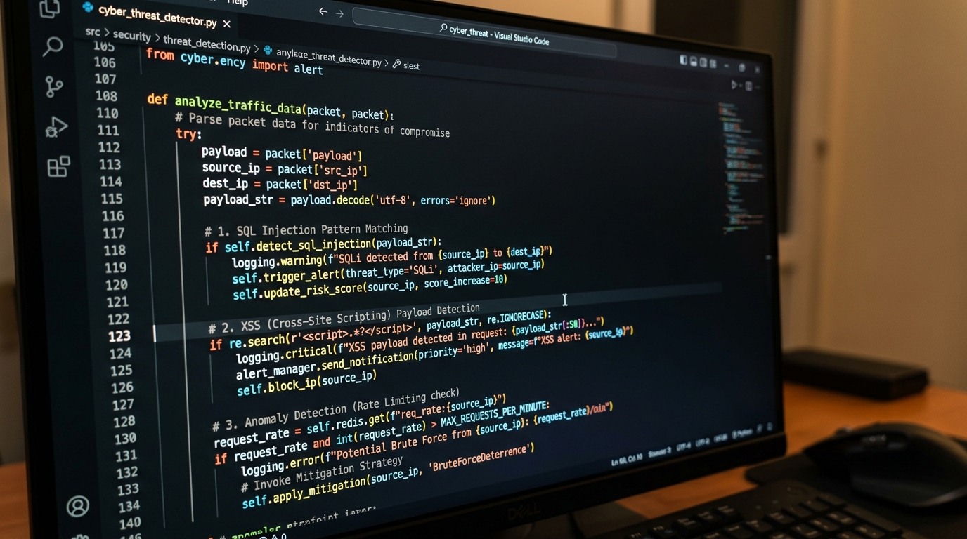 Código-fonte em foco representando a excelência e precisão da equipe de desenvolvimento