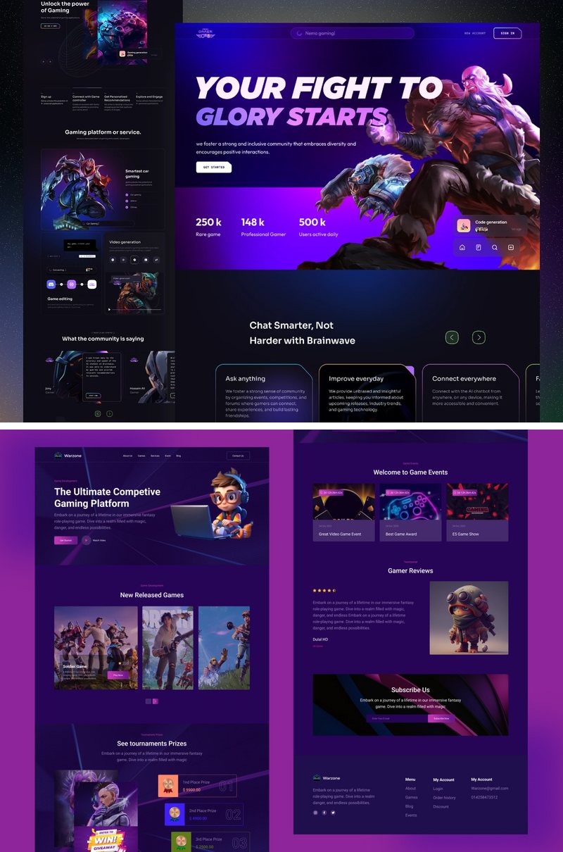 Exemplo real de landing page para jogo