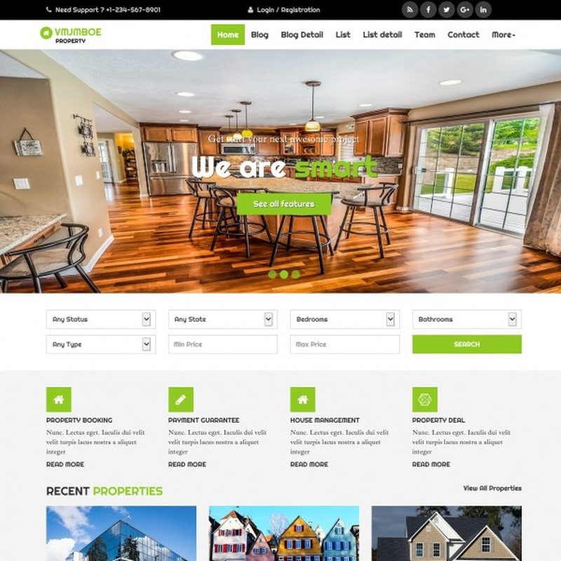Exemplo real de site institucional com busca e filtros